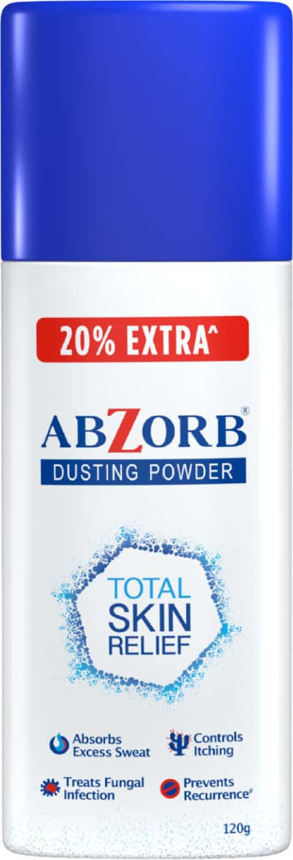 Abzorb Total Skin Relief Dusting Powder (20% Extra) Bottle Of 120gm