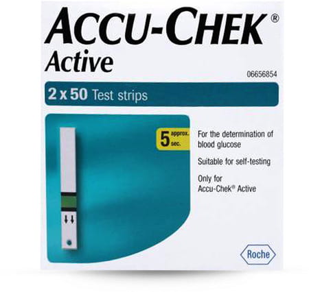 Accu-Chek Active Glucometer Test Strips Box Of 100 (50 X 2)