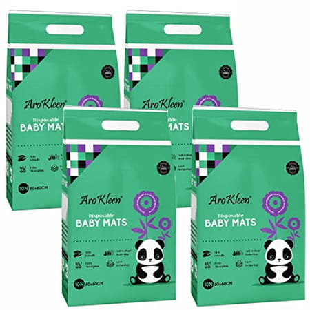 Arokleen 60 X 60 Cm Baby Disposable Changing Mats Urine Protector Underpad Pack 4 ( 40 Counts )