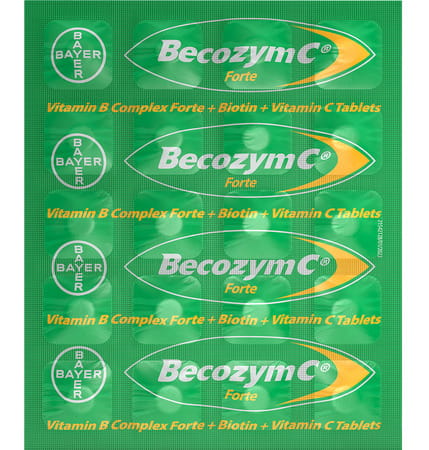 Becozym C Forte B Complex With Vitamin C And Biotin Strip Of 20 Tablets