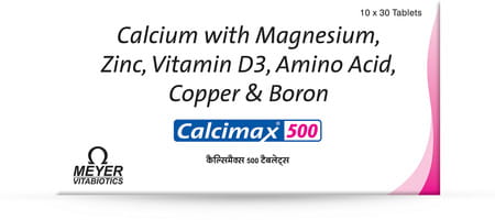 Calcimax 500 Health Supplement Tablets (500 Mg Of Calcium) Strip Of 30