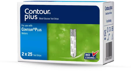 Contour Plus Glucometer Test Strips Box Of 50