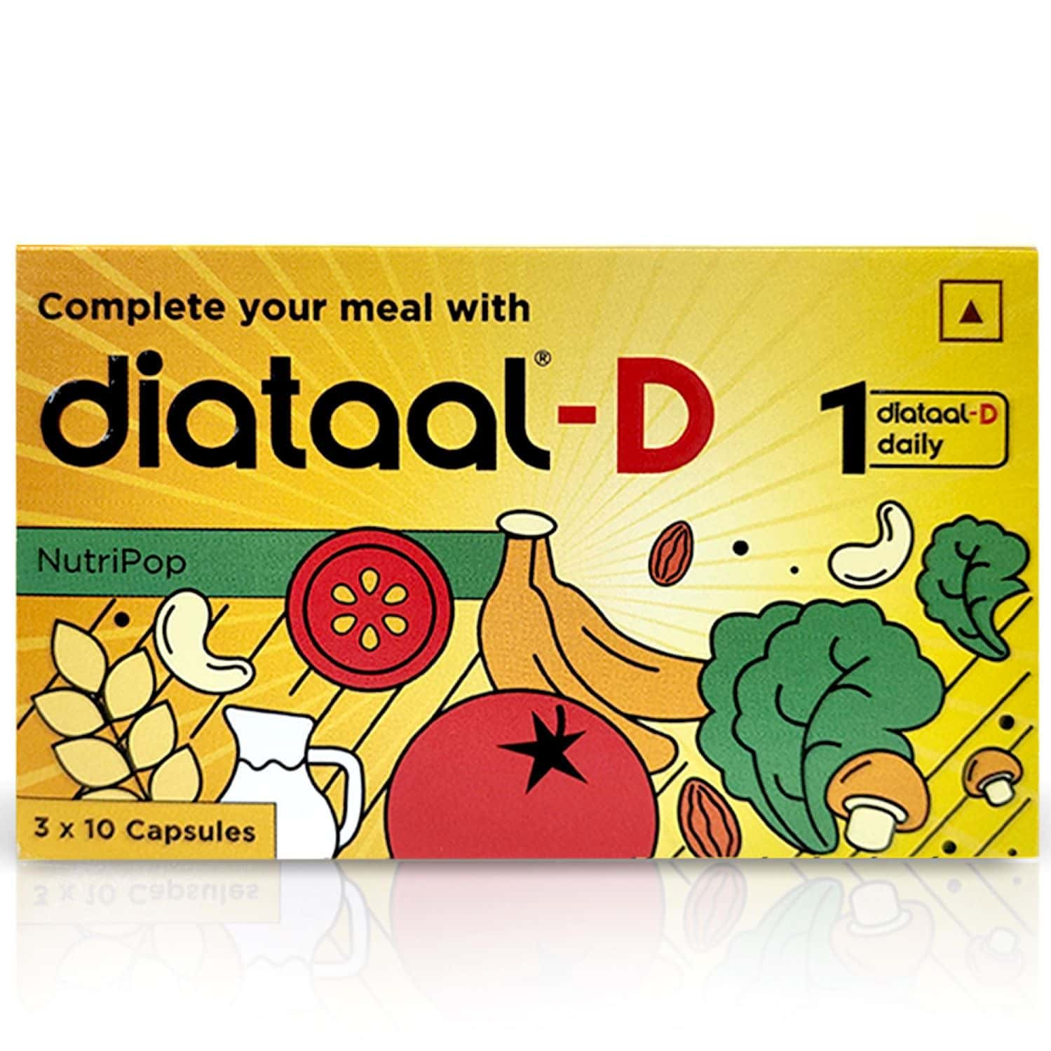 Diataal-D Multivitamin With Vitamin D For Heart Health & Strong Bones Immunity Health 3x10 Capsules