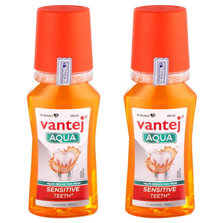 Dr Reddy'S Vantej Mouthwash Aqua For Sensetive Teeth 100 Ml (Pack Of 2)