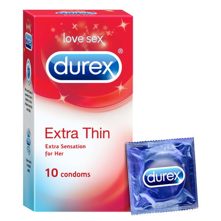 Durex Extra Thin Packet Of 10 Condoms