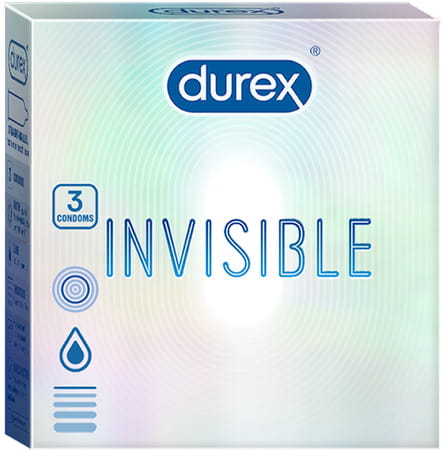 Durex Invisible Packet Of 3 Condoms