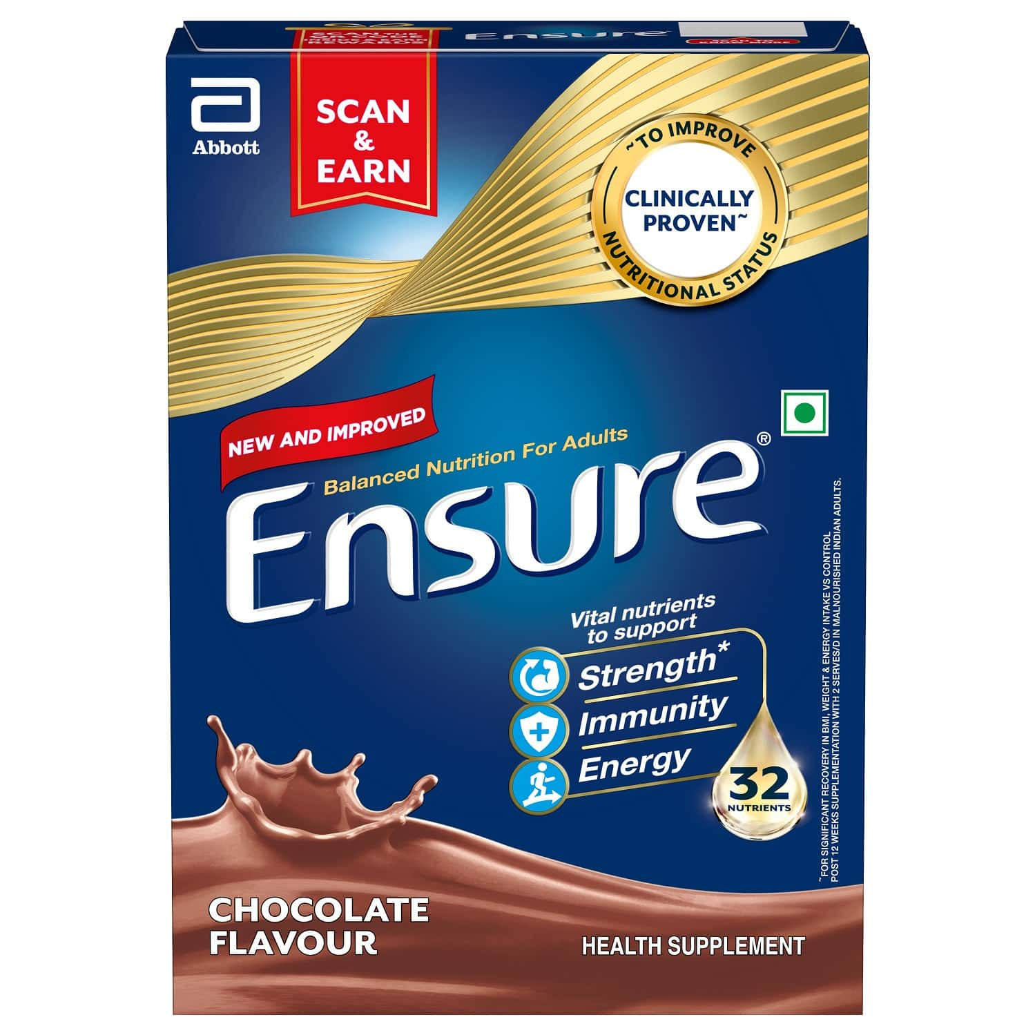 Ensure Balanced Nutrition Drink Powder For Adults Chocolate Flavored Box Of 375gm