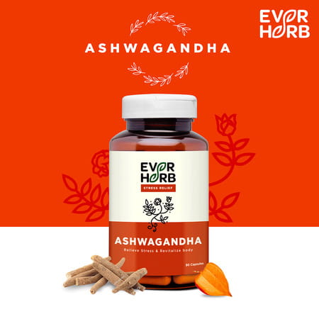 Everherb (By Pharmeasy) Ashwagandha-Immunity Booster Capsules-Anxiety & Stress Relief - Bottle Of 90