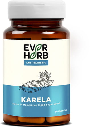 Everherb (By Pharmeasy) Karela - Blood Sugar Control - Lowers Bad Cholestrol - Bottle Of 60