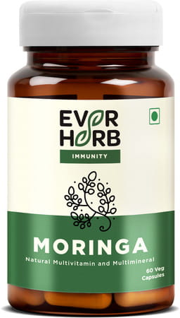 Everherb Pharmeasy Moringa (Drum Stick) Immunity Booster Capsules Natural Multivitamin Bottle Of 60