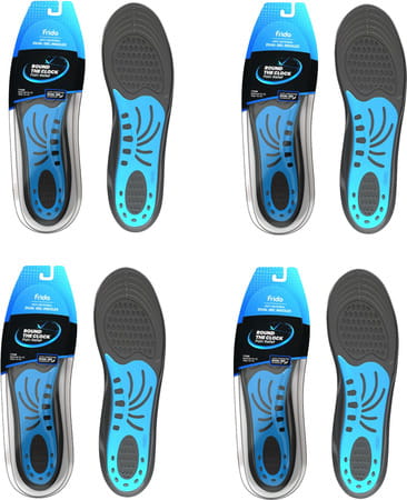 Frido Dual Gel Insoles| Unisex Shoe Inserts For Work And Casual Shoes|Sizes 5-9 Uk|Pack Of 4 Pairs