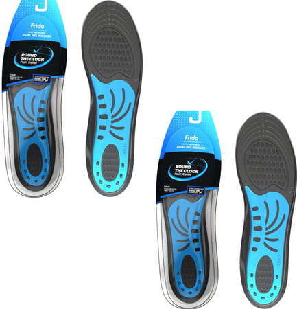 Frido Dual Gel Insoles| Unisex Shoe Inserts For Work And Casual Shoes|Sizes 9-13 Uk|Pack Of 2 Pairs