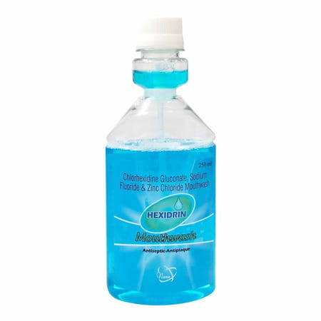 Hexidrin Cool Mint Alcohol Free Mouthwash| Removes 99.9 % Of Germs| Fresh Breath| Sugar Free (Blue)