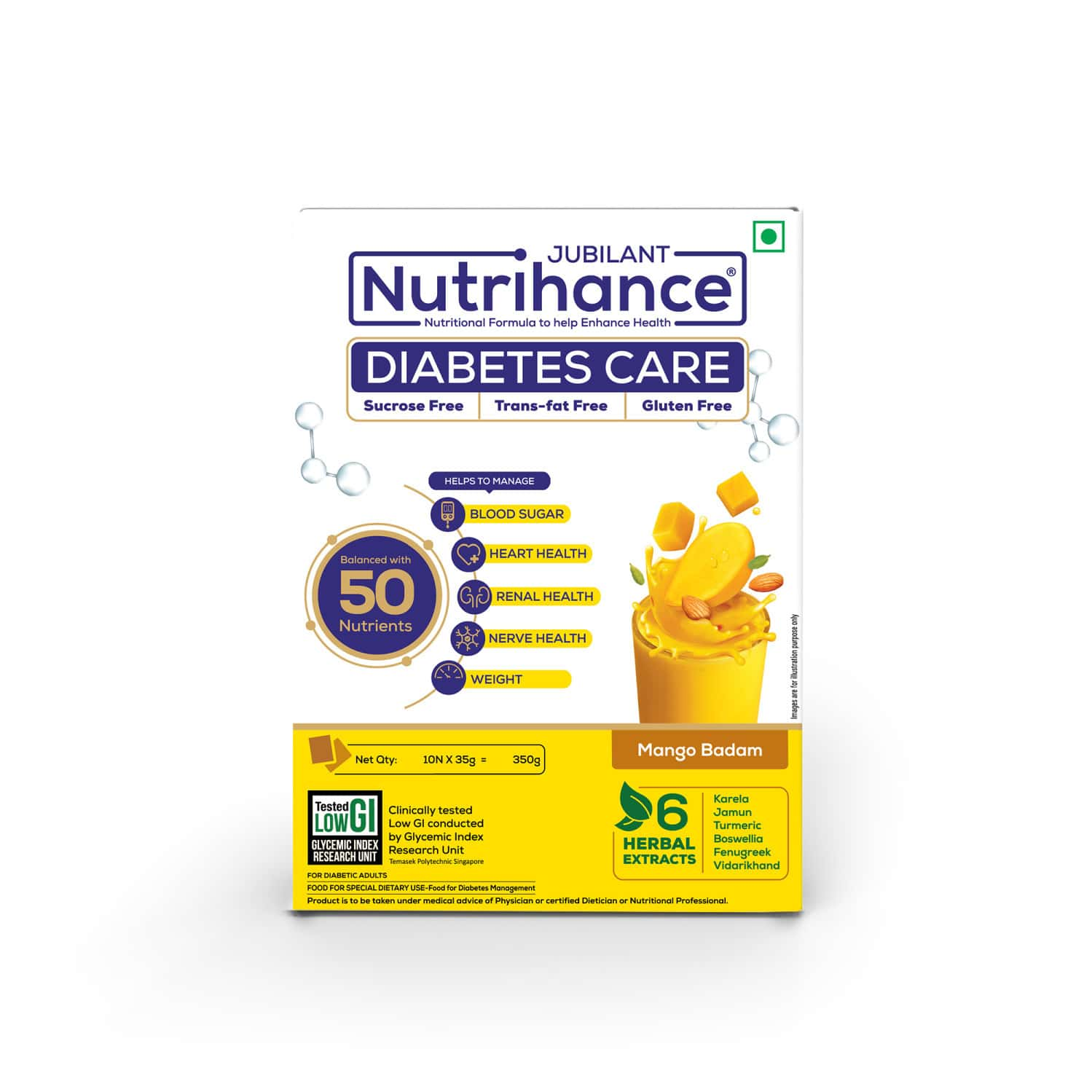 Jubilant Nutrihance For Diabetes Management Mango Badam Flavour, 350g