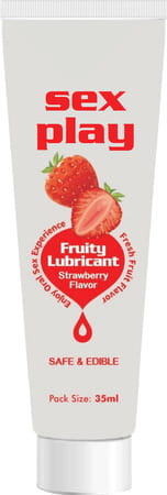 Sex Play Fruity Lubricant - Edible Strawberry Flavor Lube (For Oral Sex) (35 Ml)