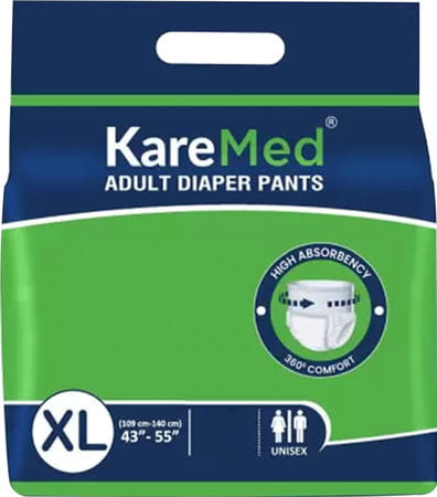 Kare In Adult Diaper Pants For Incontinence Waist Size 109-140 Cm (43-55)-Pack Of 1 (10 Count)-Xl