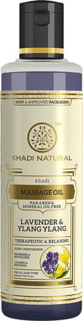 Khadi Natural Lavender & Ylang Ylang Massage Oil Paraben Mineral Oil Free 210 Ml