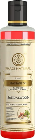 Khadi Natural Sandalwood Massage Oil Paraben Mineral Oil Free 210 Ml