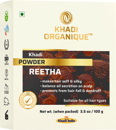 Khadi Organique Reetha Powder 100 % Pure & Natural For Hair (100 G)