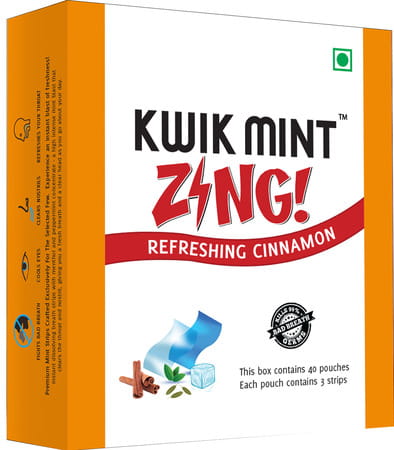 Kwik Mint Instant Action Mouth Freshener Cinnamon Strips - Pack Of 1 (1 X 20 G)