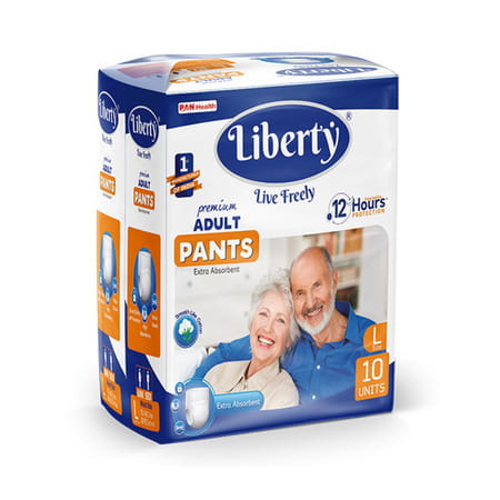 Liberty Premium Adult Diaper Pants Large (L) 10 Count Waist Size 30-55 Inch Unisex Pack Of 1