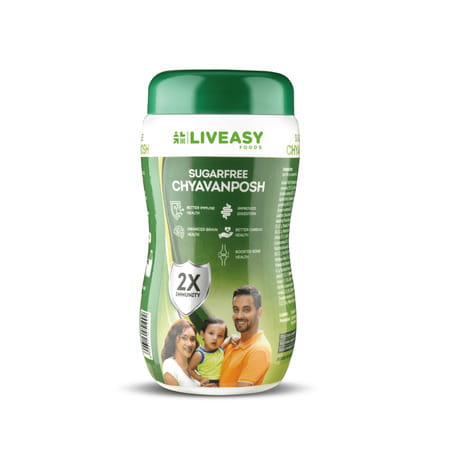 Liveasy Foods Sugarfree Chyavanposh - 900 Gms-Gives 2x Immunity - Boosts Energy