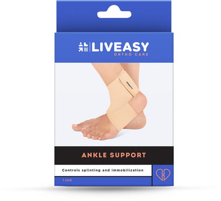 Liveasy Ortho Care Ankle Support - Prevents Swelling - Boosts Performance - Size Large