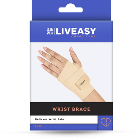 Liveasy Ortho Care Wrist Brace - Supports Wrist Joint And Relieves Pain - Universal Size