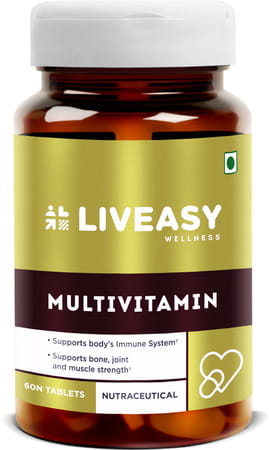 Liveasy Wellness Multivitamin Multimineral - Immunity Booster - Complete Nutrition - Bottle Of 60