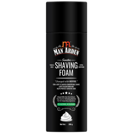 Man Arden Shaving Foam For Sensitive Skin - Charged With Menthol Aloevera And Tea Tree 200 G