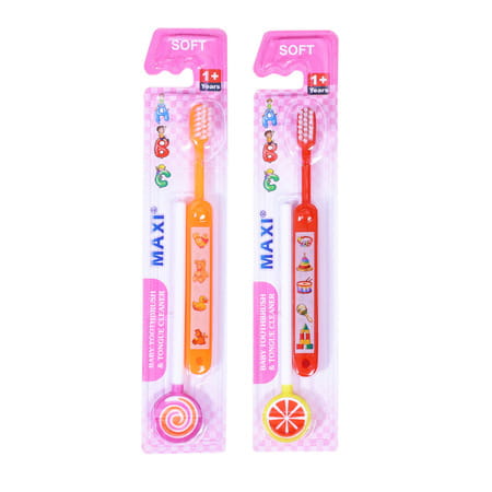 Maxi Abc Baby Toothbrush And Tongue Cleaner-Oral Hygiene Kit (Pack Of 2)