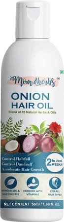 Mom&Herbs Onion Oil With 20 Natural Oil Blend For Hair Fall Control - 50ml