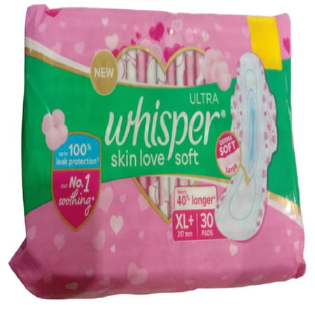 New Whisper Ultra Soft Skin Love Xl+ (317mm) 30 Sanitary Pads