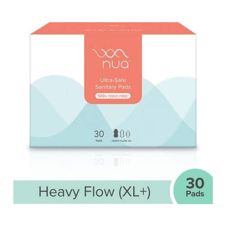 Nua Ultra Thin Sanitary Pads For Women All Xl: 30 Pads - With Disposable Cover (Pack Of 30)