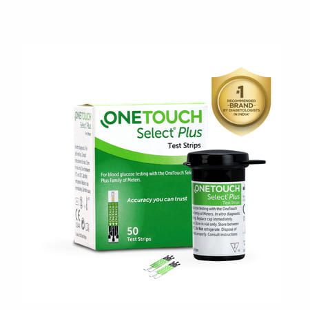 Onetouch Select Plus Test Strips | Pack Of 50 Strips | For Use With Onetouch Select Plus Simple