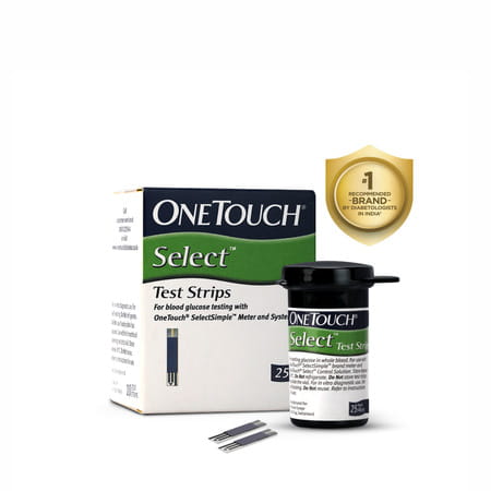 Onetouch Select Test Strips | Pack Of 25 Strips |For Use With Onetouch Select Simple Glucometer