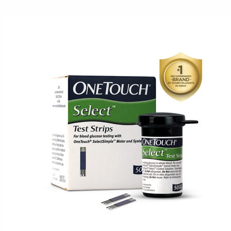 Onetouch Select Test Strips | Pack Of 50 Strips |For Use With Onetouch Select Simple Glucometer