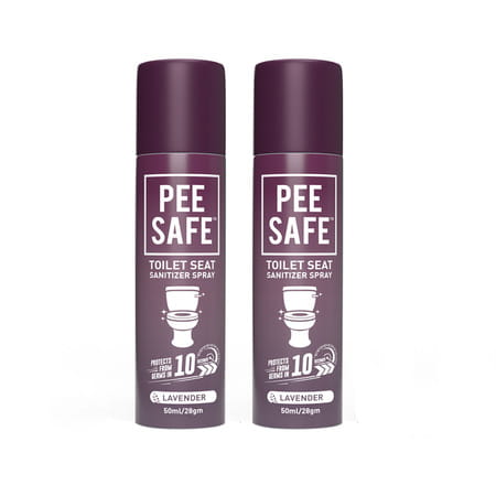 Peesafe Toilet Seat Sanitizer Spray (50ml - 2 Packs) - Lavender|Kills 99.9% Germs & Travel Friendly