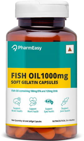 Pharmeasy Fish Oil 1000mg Soft Gelatin 60 Capsules