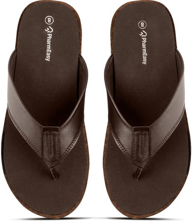 Pharmeasy Men'S Diabetic & Orthopedic Slippers -Ebony- Size Uk 6