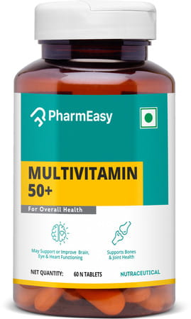 Pharmeasy Multivitamin 50+ - With Brain And Joint Health Blend - Bottle Of 60