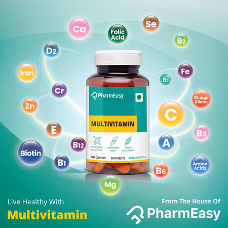 Pharmeasy Multivitamin Multimineral - Immunity Booster - Complete Nutrition - Bottle Of 120