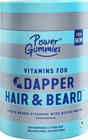 Power Gummies Vitamin For Dapper Hair & Beard Gummies For Him Dht Blocker Biotin - 60 Gummies