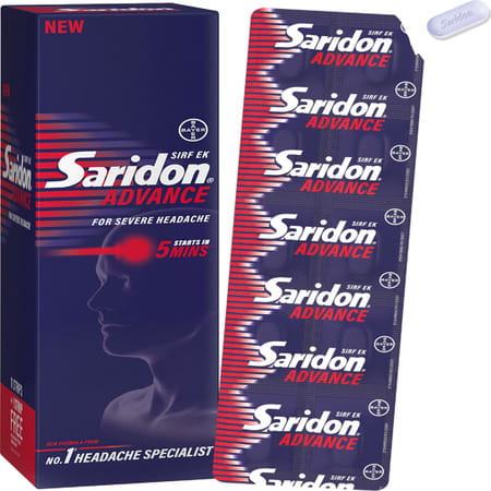 Saridon Advance For 5 In 1 Pain Relief Strip Of 10 Tablets