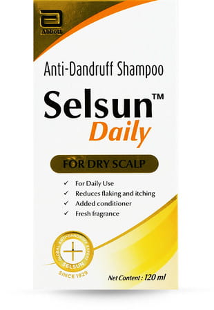 Selsun Daily Anti-Dandruff Shampoo For Dry Scalp Bottle Of 120ml