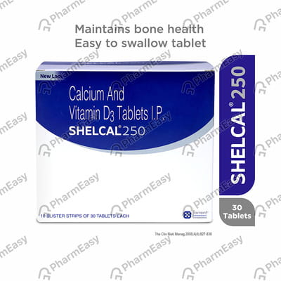 Shelcal 250mg Strip Of 30 Tablets