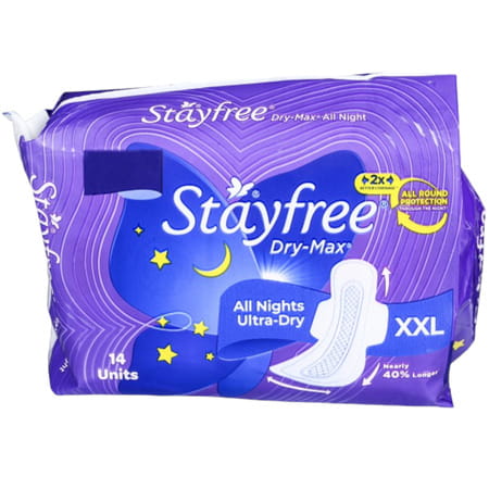 Stayfree Drymax All Nights Ultra Dry Size Xxl Packet Of 14 Sanitary Pads