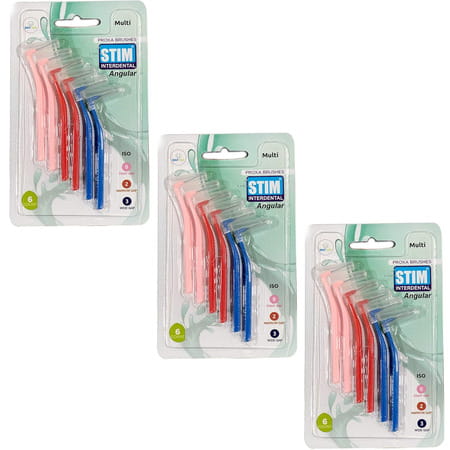 Stim Proxa L Angular Interdental Brush (Pack Of 3),Adult,Manual,Multicolor