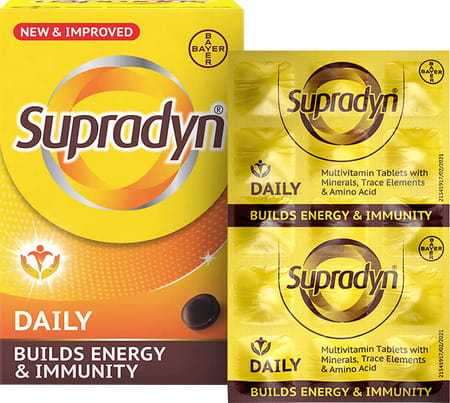 Supradyn Daily Multivitamin With Essential Zinc, Vitamins, For Immunity & Energy Strip Of 15 Tablets