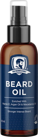 The Beard Story Paraben Free Beard Oil With Vit E Argan Oil For Soft, Shiny, Itch-Free Beard 50ml